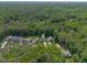 Stunning aerial view showcasing a neighborhood surrounded by lush greenery and mature trees at 2993 Club Dr, Raleigh, NC 27613