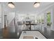 Open concept kitchen view of fireplace and staircase at 2993 Club Dr, Raleigh, NC 27613