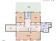 Second floor layout featuring bedrooms, bathrooms, and a balcony for relaxed living and privacy at 300 S Pine St, Benson, NC 27504