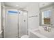 Modern bathroom features glass shower and stylish fixtures at 324 Prides Xing, Rolesville, NC 27571