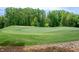 Lush green golf course featuring a well-kept green, a sand trap, and a blue flag waving in the breeze at 3258 Yorkshire Cir, Sanford, NC 27332