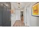 Welcoming foyer with wood-look flooring and an inviting view into the home at 35 Stonewall Way, Durham, NC 27704
