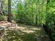 Grassy backyard with lush, mature landscaping and a fenced perimeter at 3504 Rock Creek Dr, Raleigh, NC 27609