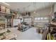 Spacious garage with storage shelves, fitness equipment, and plenty of room for parking at 403 Prestwood Dr, Hillsborough, NC 27278