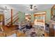 Spacious living room featuring hardwood floors and an open floor plan at 407 Howard Tant Rd, Zebulon, NC 27597