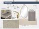 A bathroom featuring a gray ramp sink, satin brass, and a floating vanity at 481 Brook Green Ln # 23, Pittsboro, NC 27312
