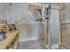 This garage has a custom lift system and shelving unit for storage at 533 Opposition Way, Wake Forest, NC 27587