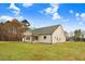 Rear exterior shot showing the large backyard and covered porch at 56 Birchtop Cir, Zebulon, NC 27597