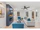 Comfortable living room with a fireplace, soft seating, and stylish decor at 596 Oaks Lane Rd, Timberlake, NC 27583