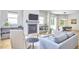 Bright and airy living room featuring a fireplace, comfortable seating, and ample natural light at 631 Linfield Dr, Durham, NC 27701