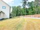 Sprawling backyard with lush grass, mature trees, and manicured landscaping offering a serene outdoor oasis at 642 The Parks Dr, Pittsboro, NC 27312
