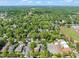Expansive aerial view of a residential area with lush greenery, homes, and a running track at 1000 Lamond Ave, Durham, NC 27701