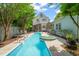 In-ground pool area with lounge seating and beautifully landscaped backyard at 1000 Lamond Ave, Durham, NC 27701