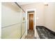 Bathroom with shower, marble countertop, sink and mosaic floors at 1041 Davis Dr, Apex, NC 27523