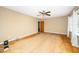 Bright living room with beautiful hardwood floors, a ceiling fan and natural light at 1041 Davis Dr, Apex, NC 27523