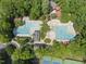Overhead shot highlighting the community's pools at 105 Sundew Ln, Cary, NC 27518