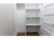 Bright closet with built-in shelving and drawers for storage at 107 N Guthrie Ave, Durham, NC 27703