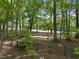 Backyard view of wooded lot and fencing with golf course in background at 117 Queensferry Rd, Cary, NC 27511