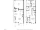 Two-story floor plan highlighting the layout of the home's first and second floors at 1218 S Franklin St, Wake Forest, NC 27587