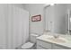 Functional bathroom featuring a shower/tub combination and single vanity at 12527 Bellstone Ln, Raleigh, NC 27614
