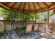 Inside the gazebo, a table and chairs offer a cozy outdoor dining area for relaxation and entertainment at 1612 Regency Dr, Burlington, NC 27215