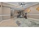 Finished basement with a home gym area, exercise equipment, and neutral paint at 170 Homestead Rd, Angier, NC 27501