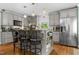 Modern kitchen with gray cabinets, stainless steel appliances, and a charming breakfast bar at 170 Homestead Rd, Angier, NC 27501