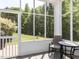 This screened-in porch features a peaceful view of the backyard at 1909 Whirlaway Ct., Cary, NC 27519