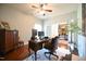 Home office with hardwood floors, ceiling fan, and french doors at 197 W Paige Wynd Dr, Angier, NC 27501