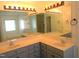 Bathroom features a vanity with double sinks and large mirror at 202 Redstone Ct, Gibsonville, NC 27249
