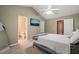 Bedroom with neutral paint, carpet floors and ensuite bathroom at 2105 Metacomet Way, Raleigh, NC 27604
