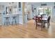 A spacious kitchen with a view to the dining room provides an open floor plan at 215 Collins Rd, Lillington, NC 27546
