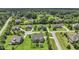 Aerial view of a beautiful neighborhood with large manicured lawns and mature trees at 25 Westbourne Ln, Youngsville, NC 27596