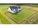 Aerial shot of backyard featuring a fenced yard with a home and back porch at 2775 Eagles Roost Trl, Burlington, NC 27217