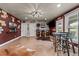Finished basement featuring a bar area, wine barrels, and ample space for entertainment at 2820 Charleston Oaks Dr, Raleigh, NC 27614