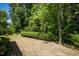 Lush backyard with a manicured lawn, hedge, and a bird feeder for nature lovers at 3633 Willow Stone Ln, Wake Forest, NC 27587