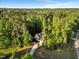 Stunning aerial perspective of a secluded home nestled among dense, vibrant green trees at 3650 Brooks Bnd, Franklinton, NC 27525