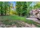 Expansive grassy backyard, surrounded by lush trees, provides a serene and private outdoor space at 3650 Brooks Bnd, Franklinton, NC 27525