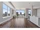 Spacious living room with city views, modern kitchen and stylish decor at 400 W North St # 1430, Raleigh, NC 27603