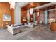 Grand lobby with high ceilings, elegant seating, wood paneling, and stylish decor at 400 W North St # 1430, Raleigh, NC 27603
