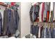 Walk-in closet with clothes organized on racks and shelves at 420 Cherry St, Fuquay Varina, NC 27526
