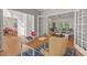 Comfortable home office space with views into the living and dining areas at 4900 American Dr, Durham, NC 27705