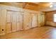 Spacious bedroom features wood floors, wood ceilings and closet space at 512 Stratford Dr, Zebulon, NC 27597