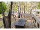 Inviting outdoor deck space with a cozy seating area and views of lush greenery at 512 Stratford Dr, Zebulon, NC 27597