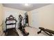 Home gym with a variety of fitness equipment for a complete workout at 512 Stratford Dr, Zebulon, NC 27597