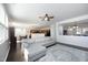 Open-concept living space showing seamless flow between the kitchen, dining and living areas at 621 Childsberg Way, Hillsborough, NC 27278