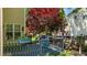 Back deck with colorful foliage around railing at 6509 Virgilia Ct, Raleigh, NC 27616