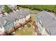 A high angle view showing the decks of townhomes at 710 Samuel Cary Dr, Cary, NC 27511