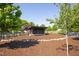 Shaded picnic area with a wooden structure and landscaped surroundings at 92 Cardinal Ridge Rd, Chapel Hill, NC 27516