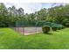 Well-maintained tennis court surrounded by lush greenery and a chain-link fence at Lot 3260 Yorkshire Cir, Sanford, NC 27332